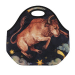 Watercolor Taurus Zodiac Sign Print Neoprene Lunch Bag