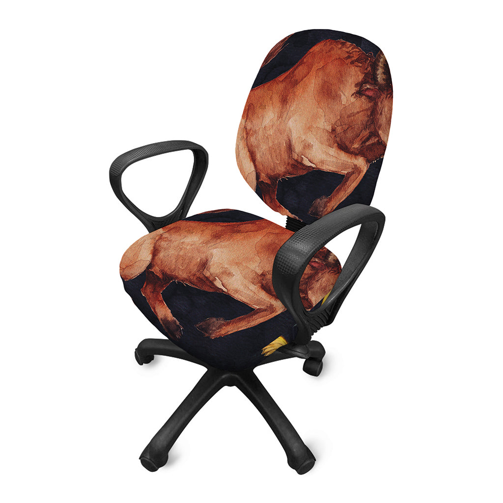 Watercolor Taurus Zodiac Sign Print Office Chair Cover