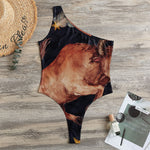 Watercolor Taurus Zodiac Sign Print One Shoulder Bodysuit