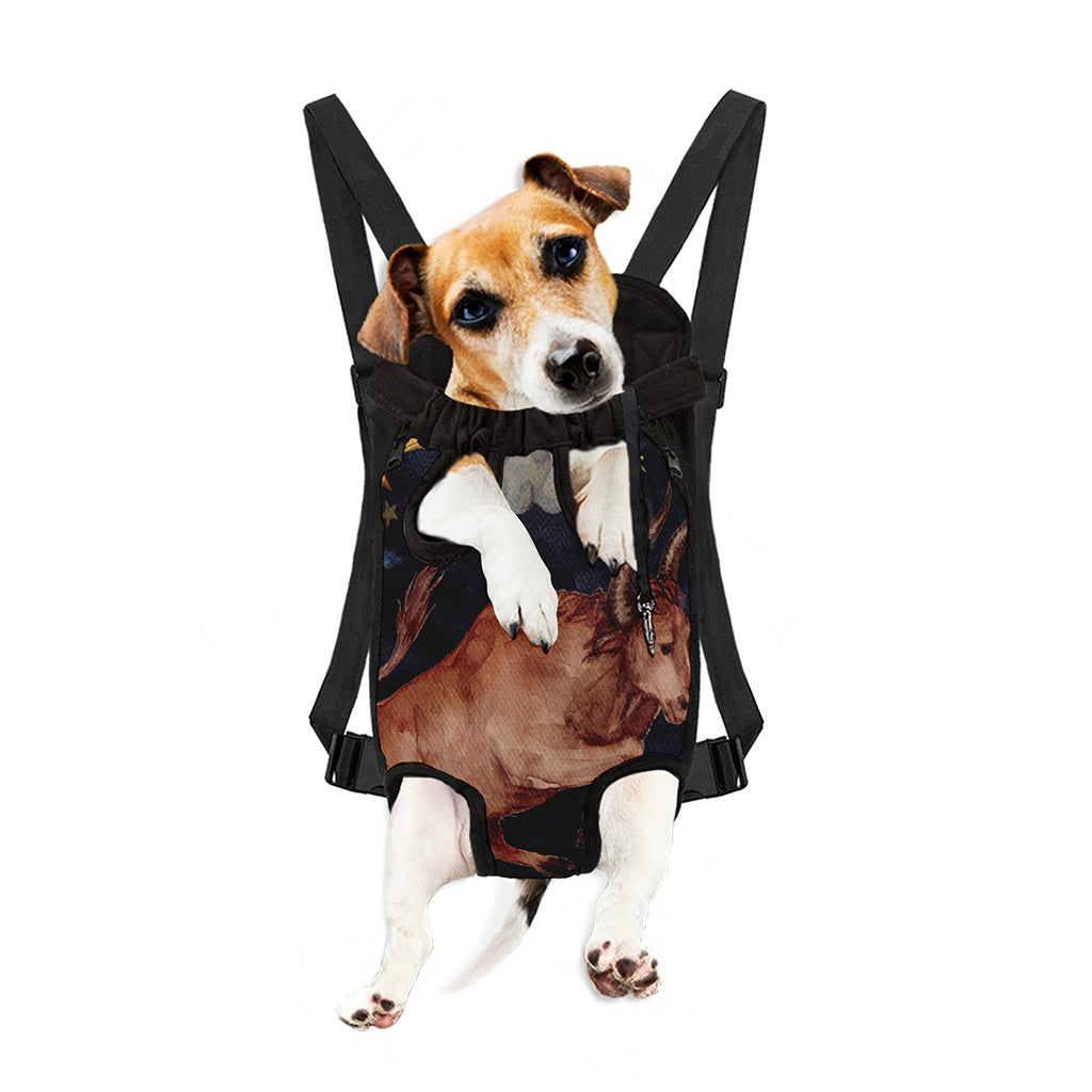 Watercolor Taurus Zodiac Sign Print Pet Carrier Backpack