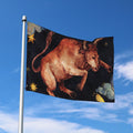 Watercolor Taurus Zodiac Sign Print Polyester Flag