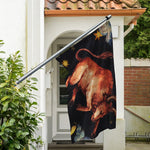 Watercolor Taurus Zodiac Sign Print Polyester Flag