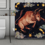 Watercolor Taurus Zodiac Sign Print Polyester Shower Curtain