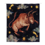 Watercolor Taurus Zodiac Sign Print Polyester Shower Curtain