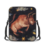 Watercolor Taurus Zodiac Sign Print Rectangular Crossbody Bag