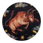 Watercolor Taurus Zodiac Sign Print Round Blanket