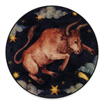 Watercolor Taurus Zodiac Sign Print Round Floor Mat