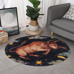 Watercolor Taurus Zodiac Sign Print Round Rug