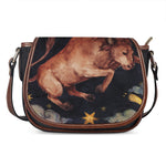 Watercolor Taurus Zodiac Sign Print Saddle Bag