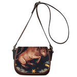 Watercolor Taurus Zodiac Sign Print Saddle Bag