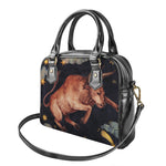 Watercolor Taurus Zodiac Sign Print Shoulder Handbag