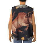 Watercolor Taurus Zodiac Sign Print Sleeveless Baseball Jersey