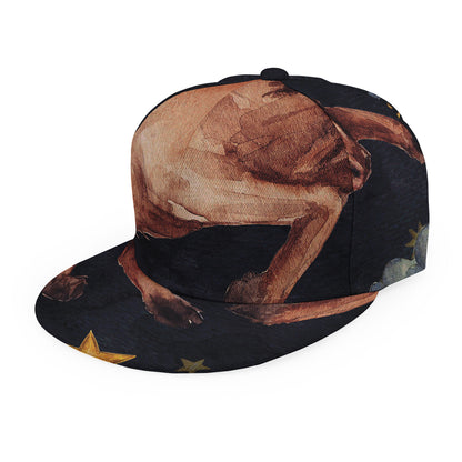 Watercolor Taurus Zodiac Sign Print Snapback Cap