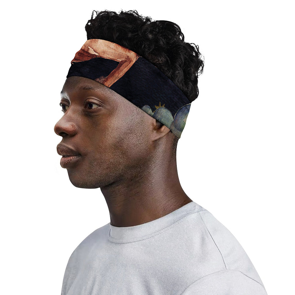 Watercolor Taurus Zodiac Sign Print Sports Headband