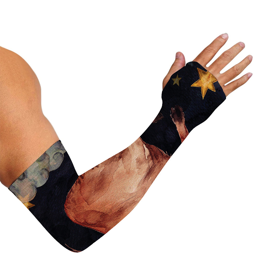 Watercolor Taurus Zodiac Sign Print Sun Protection Arm Sleeves