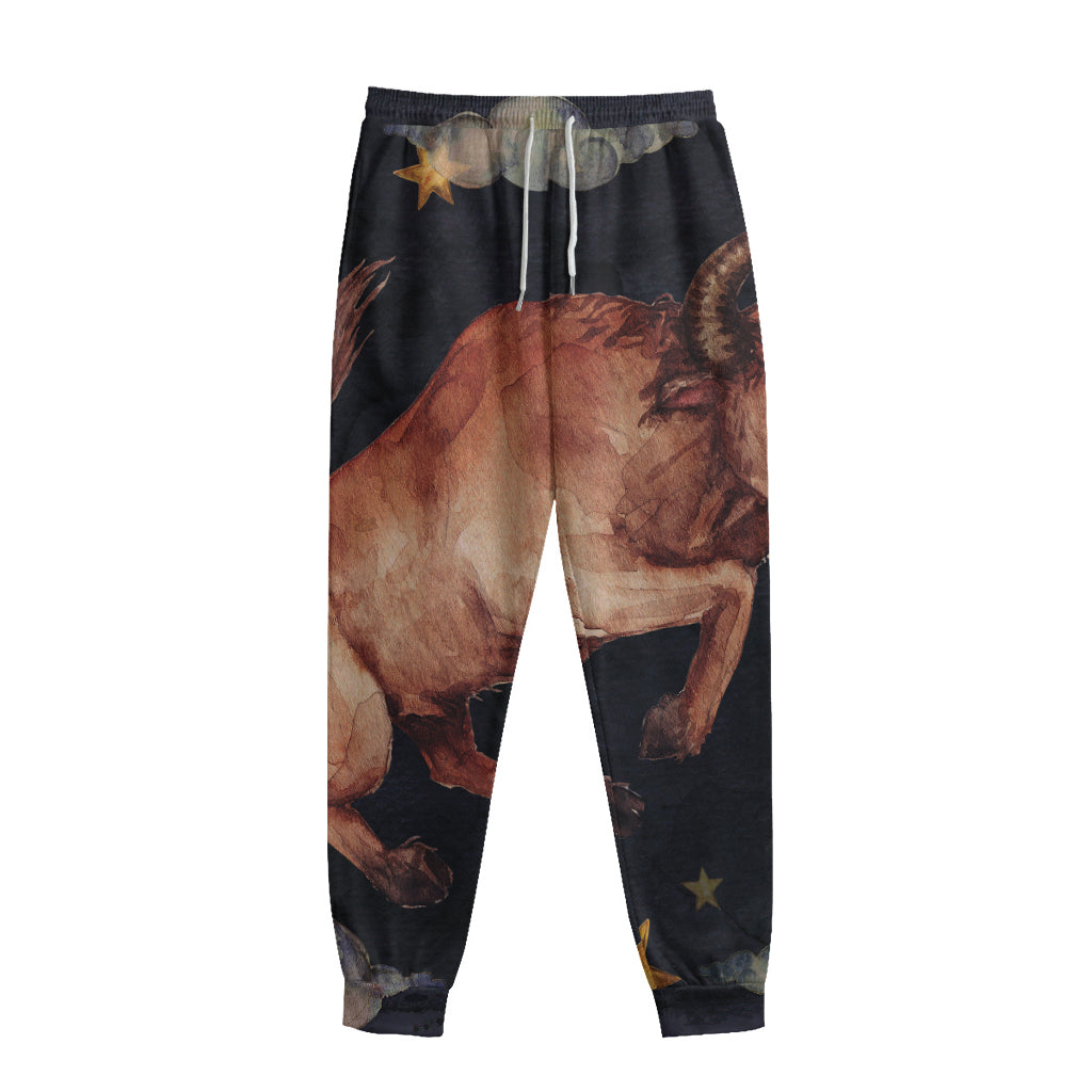Watercolor Taurus Zodiac Sign Print Sweatpants