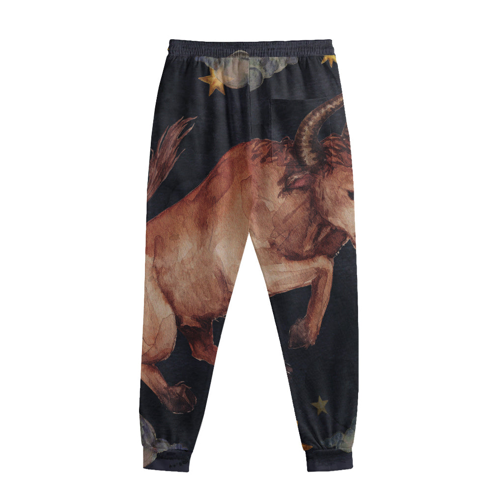 Watercolor Taurus Zodiac Sign Print Sweatpants