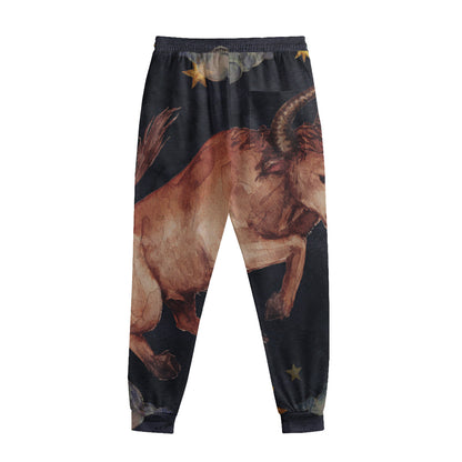 Watercolor Taurus Zodiac Sign Print Sweatpants