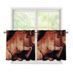 Watercolor Taurus Zodiac Sign Print Tier Curtains