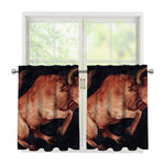Watercolor Taurus Zodiac Sign Print Tier Curtains