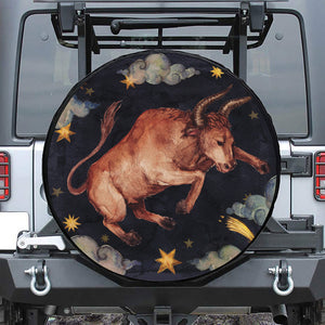 Watercolor Taurus Zodiac Sign Print Tire Cover