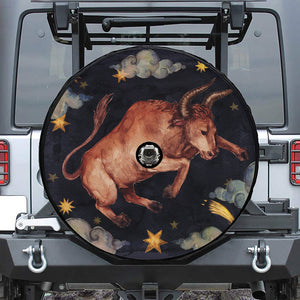 Watercolor Taurus Zodiac Sign Print Tire Cover With Camera Hole