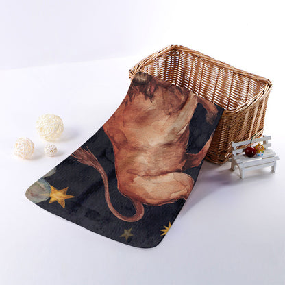 Watercolor Taurus Zodiac Sign Print Towel