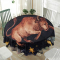 Watercolor Taurus Zodiac Sign Print Waterproof Round Tablecloth