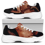 Watercolor Taurus Zodiac Sign Print White Chunky Shoes