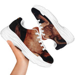 Watercolor Taurus Zodiac Sign Print White Chunky Shoes