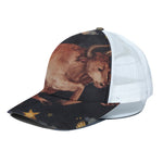 Watercolor Taurus Zodiac Sign Print White Mesh Trucker Cap