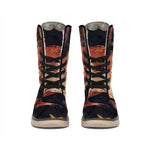 Watercolor Taurus Zodiac Sign Print Winter Boots