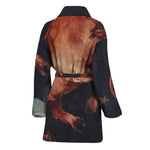 Watercolor Taurus Zodiac Sign Print Women's Bathrobe