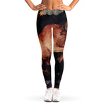 Watercolor Taurus Zodiac Sign Print Women's Leggings