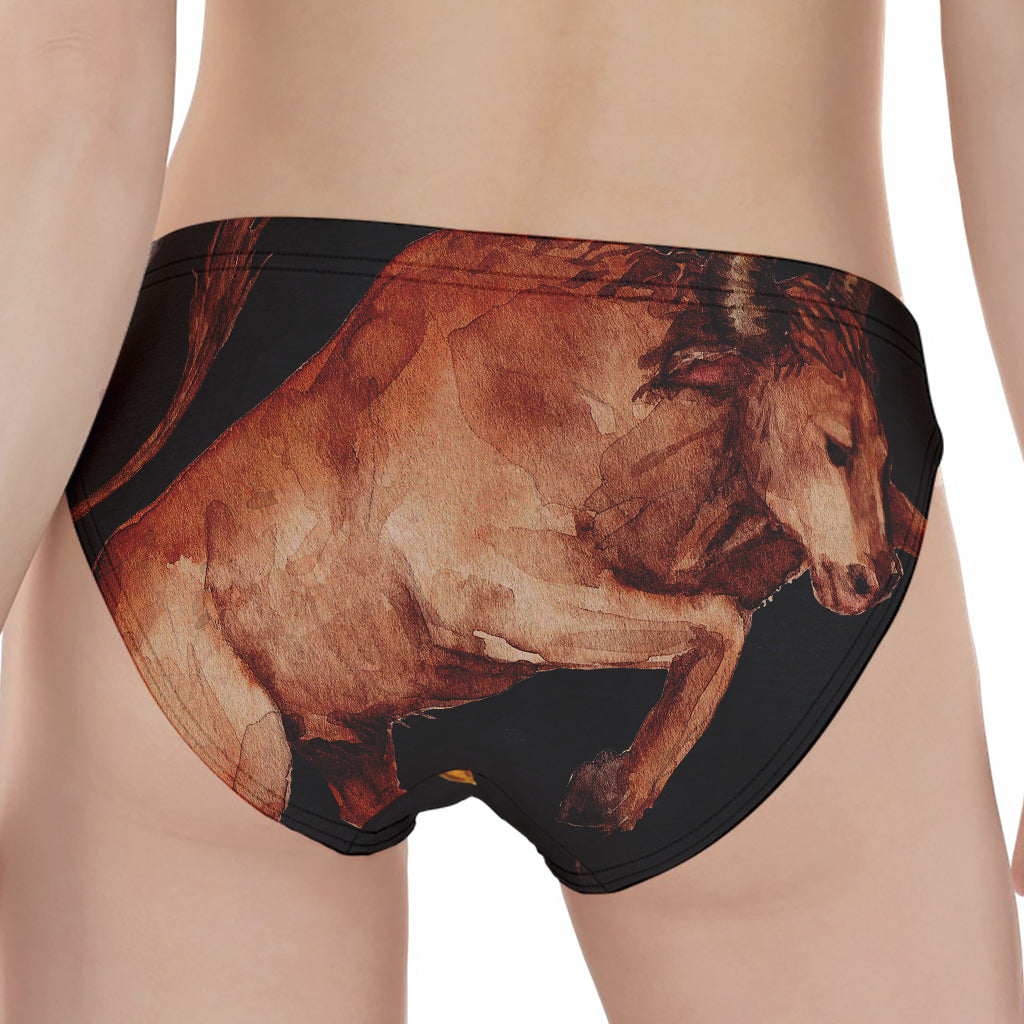 Watercolor Taurus Zodiac Sign Print Women's Panties