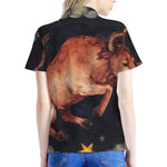 Watercolor Taurus Zodiac Sign Print Women's Polo Shirt