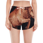 Watercolor Taurus Zodiac Sign Print Women's Split Running Shorts