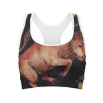 Watercolor Taurus Zodiac Sign Print Women's Sports Bra
