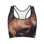 Watercolor Taurus Zodiac Sign Print Women's Sports Bra