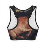 Watercolor Taurus Zodiac Sign Print Women's Sports Bra