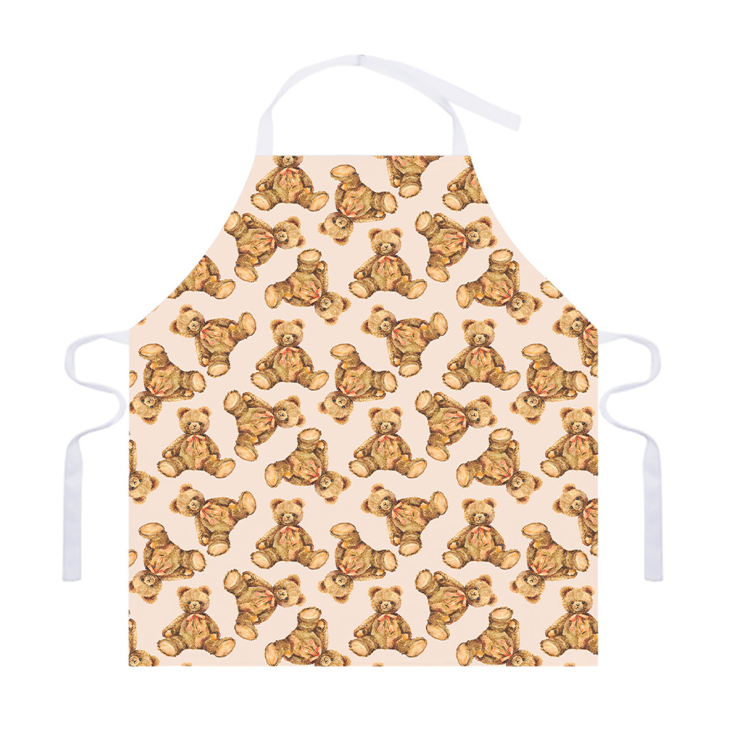 Watercolor Teddy Bear Pattern Print Adjustable Apron