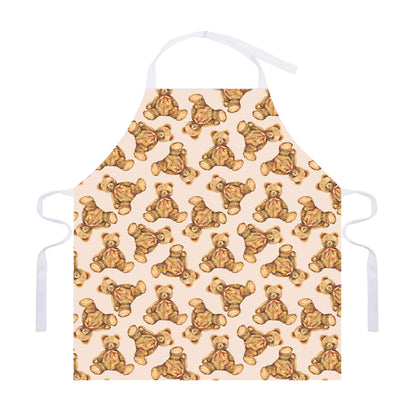 Watercolor Teddy Bear Pattern Print Adjustable Apron
