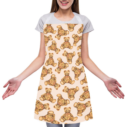 Watercolor Teddy Bear Pattern Print Adjustable Apron