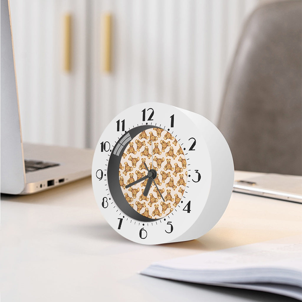 Watercolor Teddy Bear Pattern Print Alarm Clock