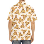 Watercolor Teddy Bear Pattern Print Aloha Shirt