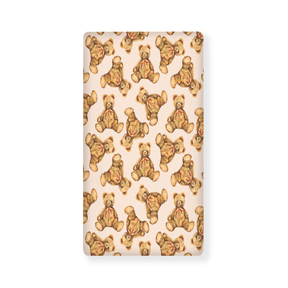 Watercolor Teddy Bear Pattern Print Baby Crib Sheet