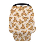 Watercolor Teddy Bear Pattern Print Baby Seat Cover