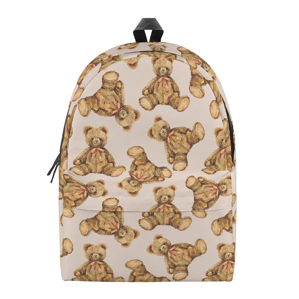Watercolor Teddy Bear Pattern Print Backpack