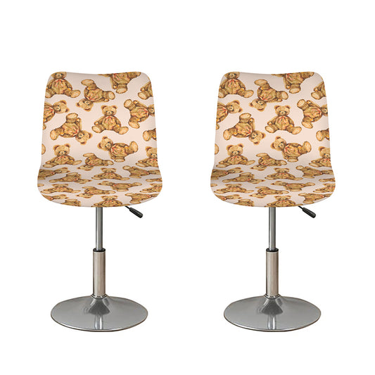 Watercolor Teddy Bear Pattern Print Bar Stool Covers