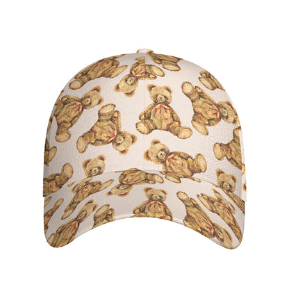 Watercolor Teddy Bear Pattern Print Baseball Cap